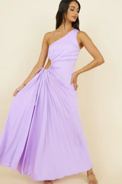 Wedding Guest Dresses|One Shoulder Dresses>Hello Molly Your Promises Maxi Dress Purple