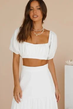 Cropped>Hello Molly Yours For The Day Crop Top White