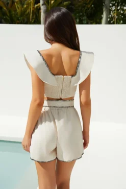 Two-Piece Shorts Set>Hello Molly Zadie Set Cream
