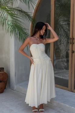 White Dresses|Maxi Dresses>ASTR Zori Maxi Dress Cream