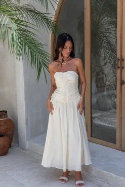 White Dresses|Maxi Dresses>ASTR Zori Maxi Dress Cream