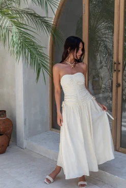 White Dresses|Maxi Dresses>ASTR Zori Maxi Dress Cream