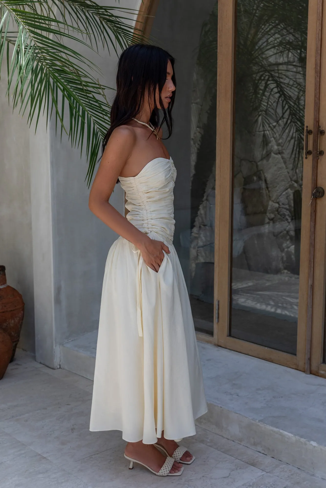 White Dresses|Maxi Dresses>ASTR Zori Maxi Dress Cream